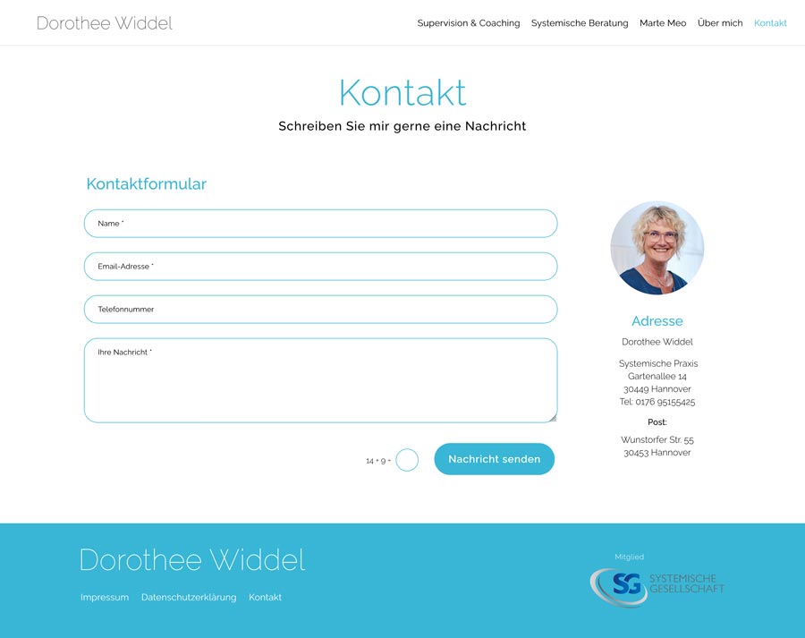 Webdesign Dorothee Widdel, Kontakt
