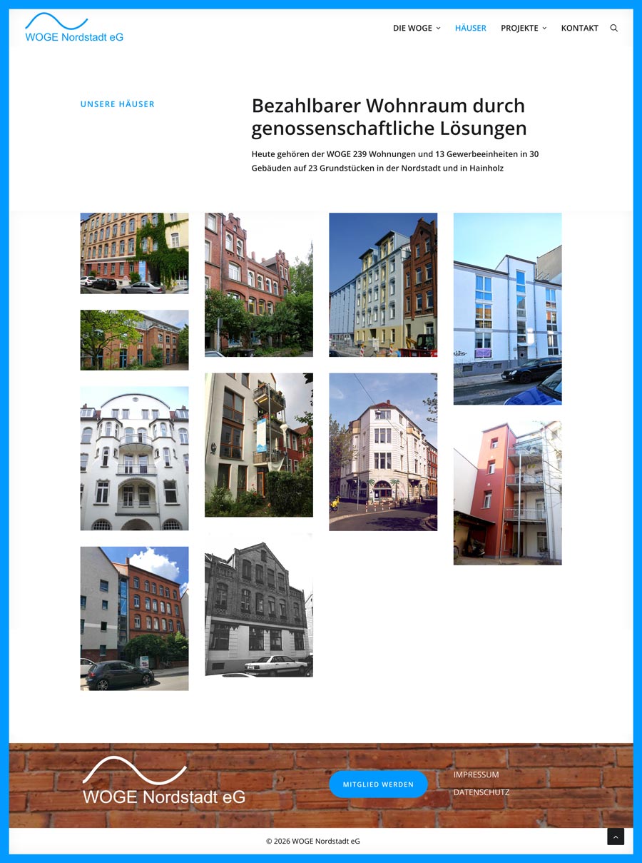 Wohnungsgenossenschaft WOGE Nordstadt - Häuser