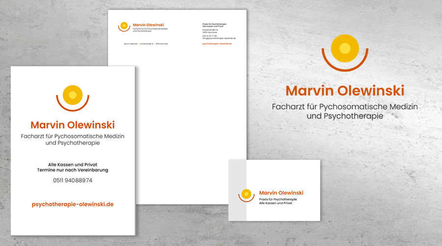 Corporate Design, Marvin Olewinski, Praxis für Psychotherapie