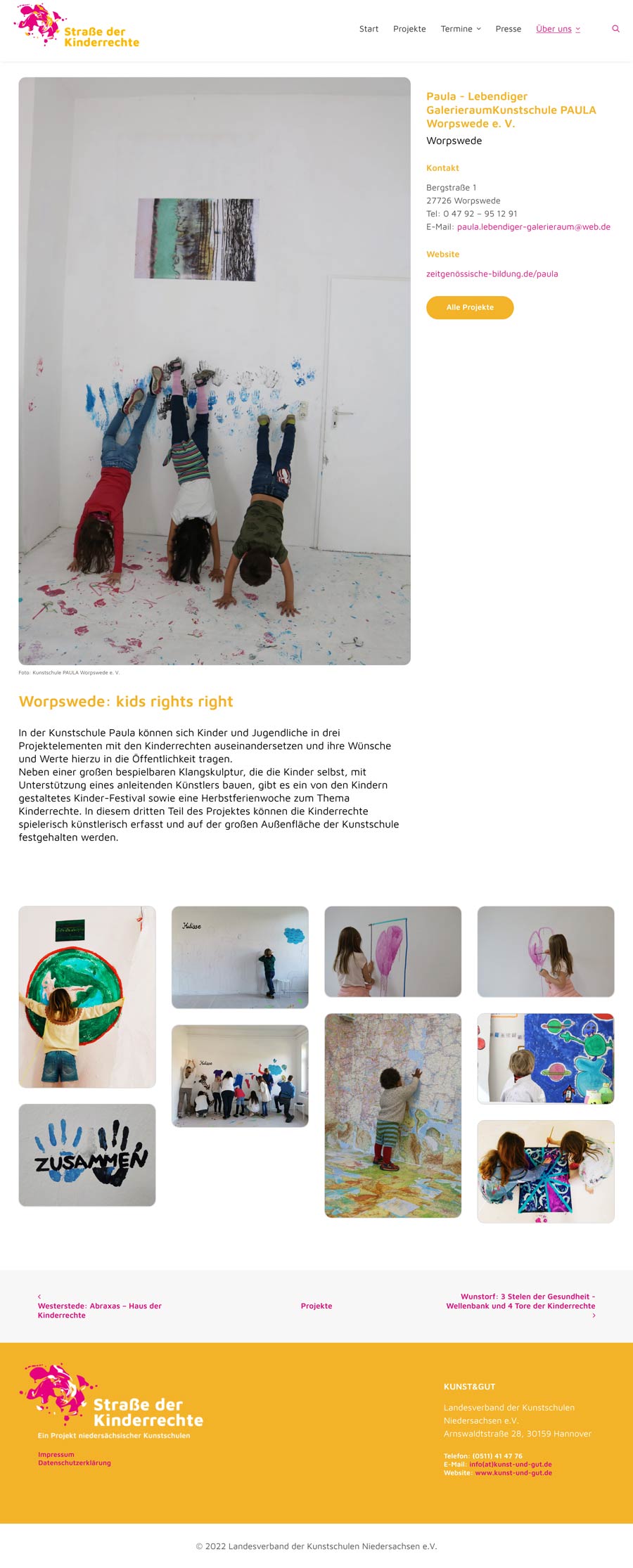 Beispielprojekt, Website Straße der Kinderrechte