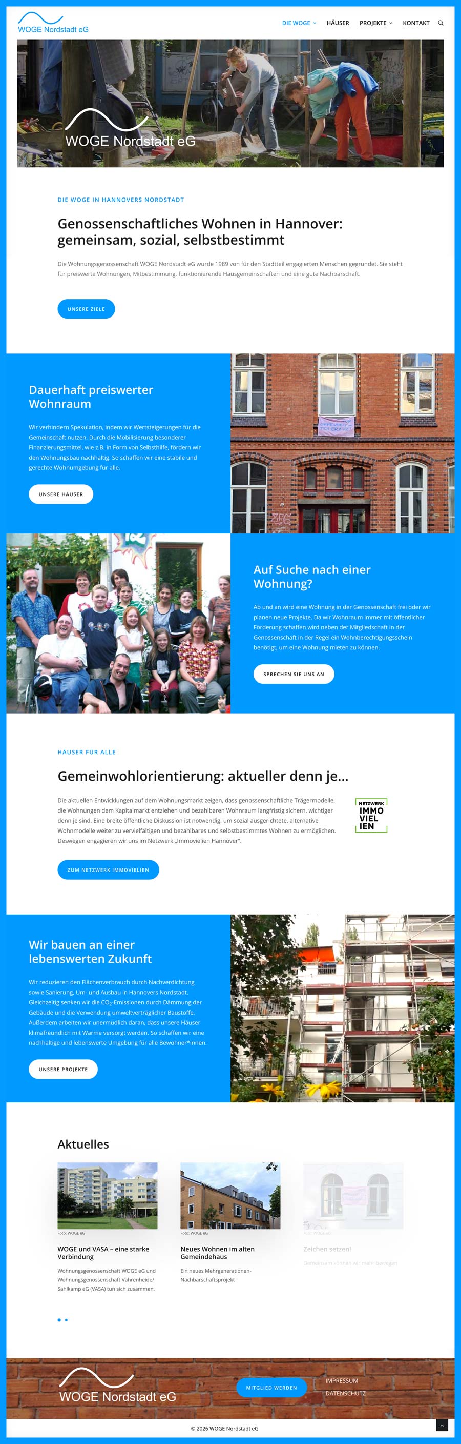 Wohnungsgenossenschaft WOGE Nordstadt - Startseite