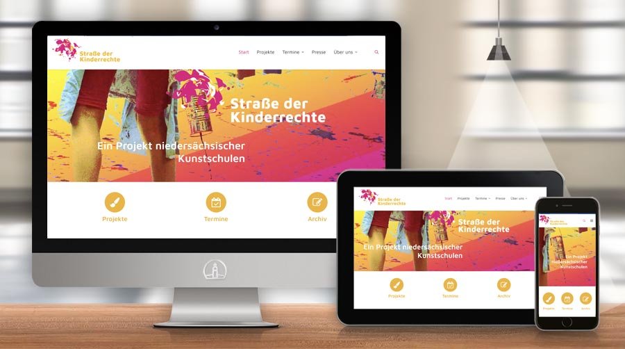 Website Straße der Kinderrechte, Landesverband der Kunstschulen Niedersachsen e.V.